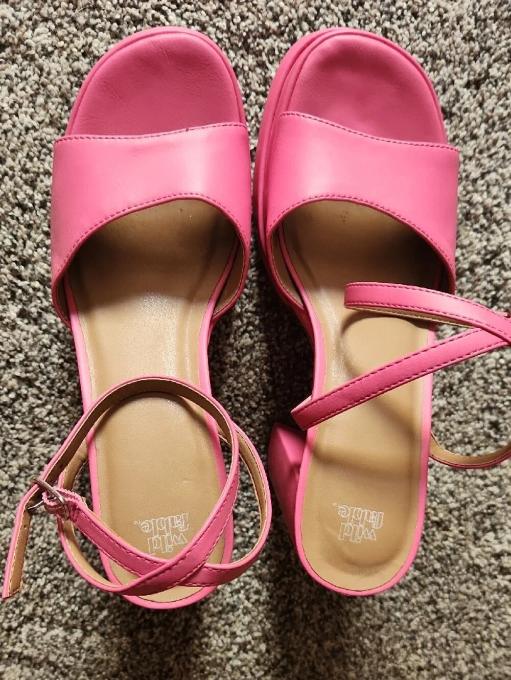 Women's Pink Platform Block Heels